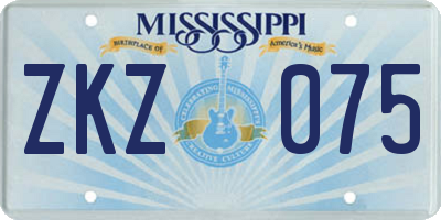 MS license plate ZKZ075