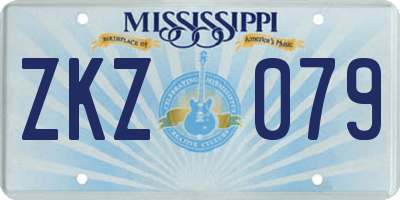 MS license plate ZKZ079