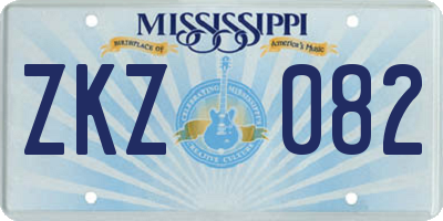 MS license plate ZKZ082