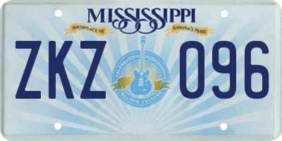 MS license plate ZKZ096