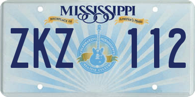 MS license plate ZKZ112