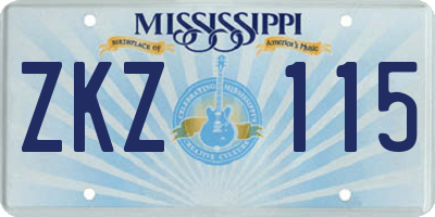 MS license plate ZKZ115