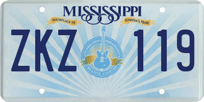 MS license plate ZKZ119