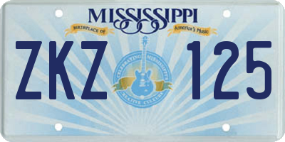 MS license plate ZKZ125