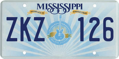 MS license plate ZKZ126