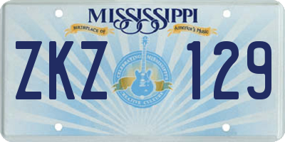MS license plate ZKZ129