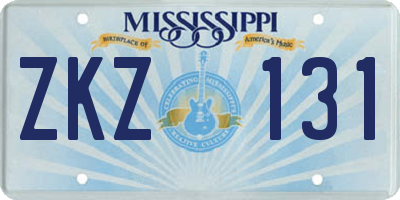 MS license plate ZKZ131