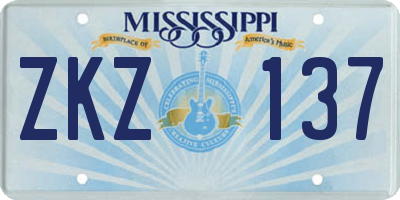 MS license plate ZKZ137