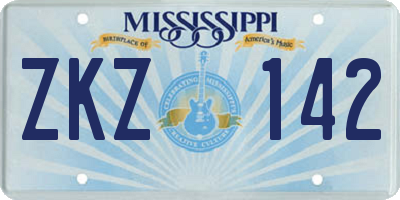 MS license plate ZKZ142