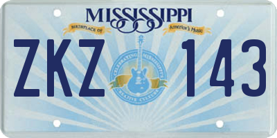 MS license plate ZKZ143