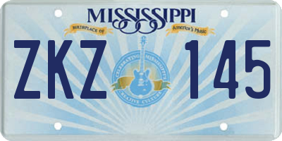 MS license plate ZKZ145