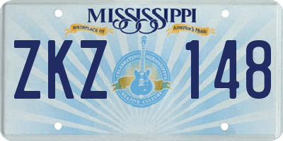 MS license plate ZKZ148