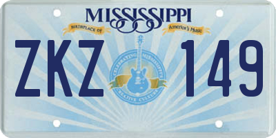 MS license plate ZKZ149