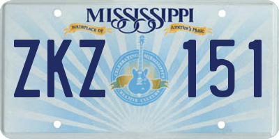MS license plate ZKZ151
