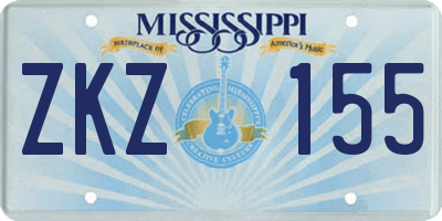 MS license plate ZKZ155