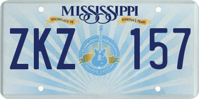 MS license plate ZKZ157