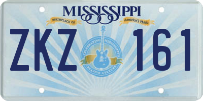 MS license plate ZKZ161