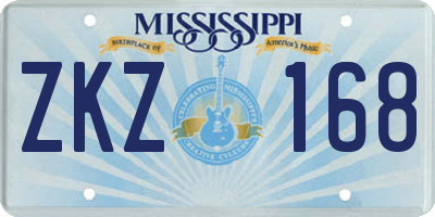 MS license plate ZKZ168