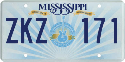 MS license plate ZKZ171
