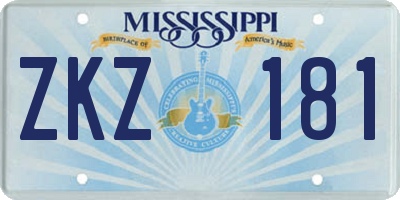 MS license plate ZKZ181