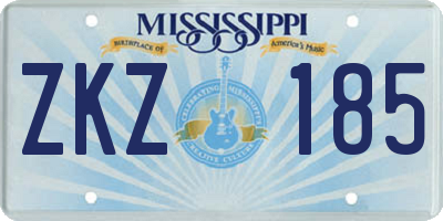 MS license plate ZKZ185