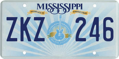 MS license plate ZKZ246