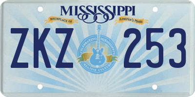 MS license plate ZKZ253