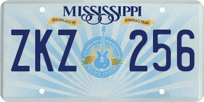 MS license plate ZKZ256