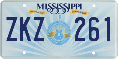 MS license plate ZKZ261