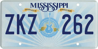 MS license plate ZKZ262
