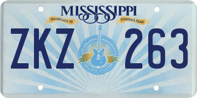MS license plate ZKZ263