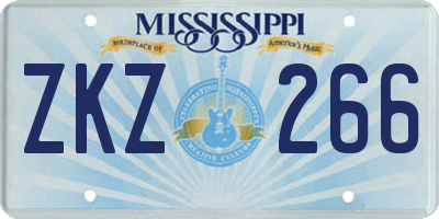 MS license plate ZKZ266