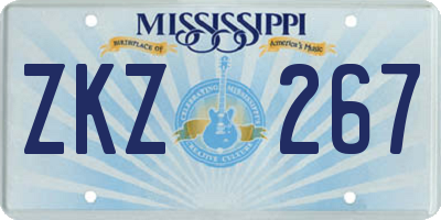 MS license plate ZKZ267