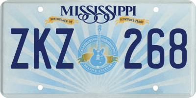 MS license plate ZKZ268