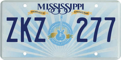 MS license plate ZKZ277