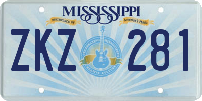 MS license plate ZKZ281
