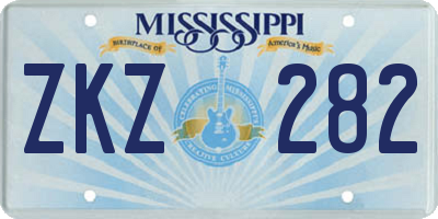 MS license plate ZKZ282