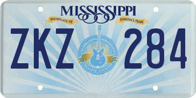 MS license plate ZKZ284