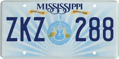 MS license plate ZKZ288