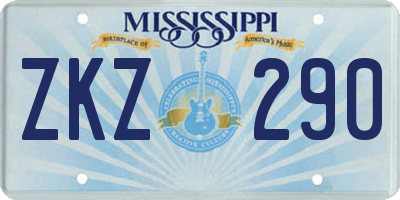 MS license plate ZKZ290