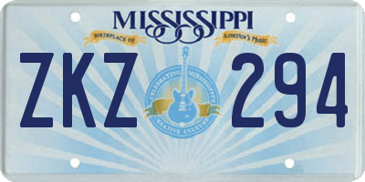MS license plate ZKZ294