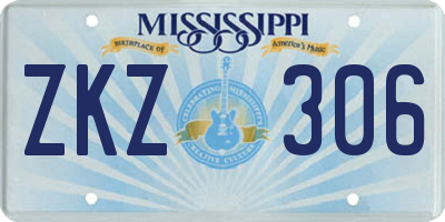 MS license plate ZKZ306