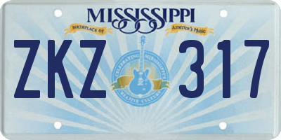 MS license plate ZKZ317
