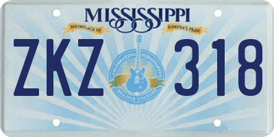 MS license plate ZKZ318