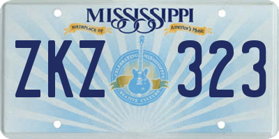 MS license plate ZKZ323
