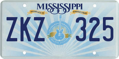 MS license plate ZKZ325