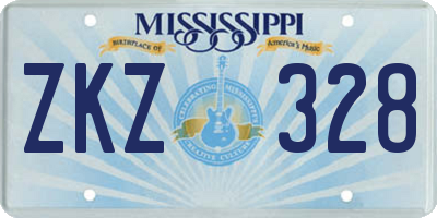 MS license plate ZKZ328
