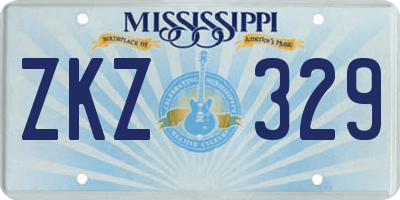 MS license plate ZKZ329