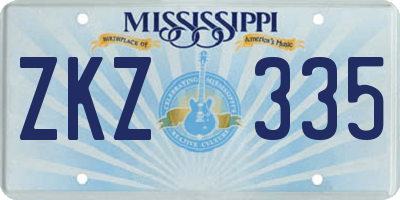MS license plate ZKZ335