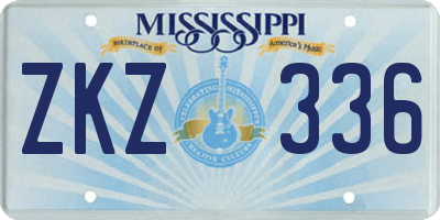 MS license plate ZKZ336